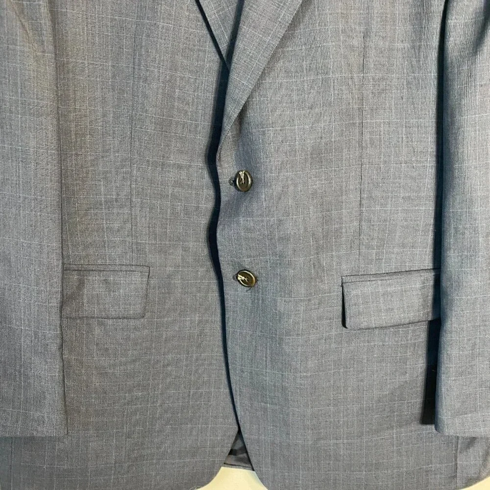 Lauren Ralph Lauren Wool Plaid Sport Coat Men's 42R Dinner Jacket Blazer Navy